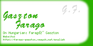 gaszton farago business card